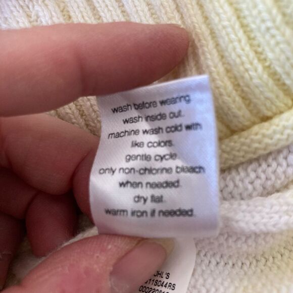 Elizabeth and James cotton sweater chunky boxy yellow& white print - Picture 10 of 10